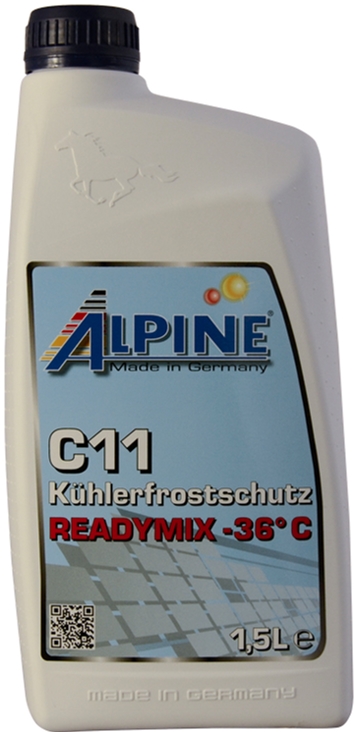 Охолоджувальна рідина ALPINE G11, готова, синій, -36°С, 1,5 л (4003774019557)